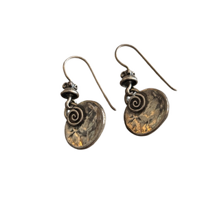 Silpada Textured Silver Earrings with Swirl Accent W1354
